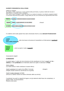 ELEMENTI FONDAMENTALI DELLA FRASE serale