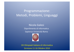 Programmazione: Metodi, Problemi, Linguaggi