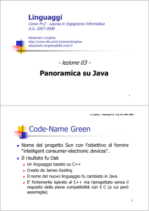 Introduzione a Java - Dipartimento di Ingegneria Informatica e delle