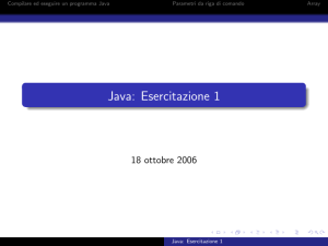 Java: Esercitazione 1