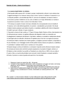 Esempio di testo – Esame monolingue A 1 Le vacanze degli italiani