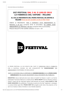 al via le prevendite del primo festival in centro a milano