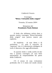 Relazione del Presidente Paolo Bedoni