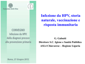 Relazione Gabutti: `Infezione da HPV, storia naturale, vaccinazione