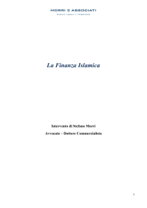 La Finanza Islamica - Ordine dei Dottori Commercialisti e degli