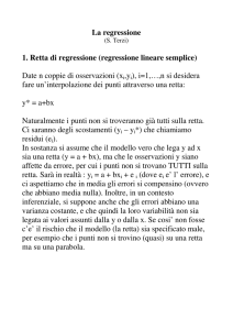 La regressione 1. Retta di regressione (regressione lineare
