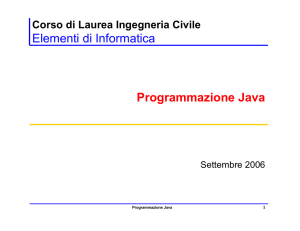 Programmazione Java - Dipartimento di Informatica e Automazione