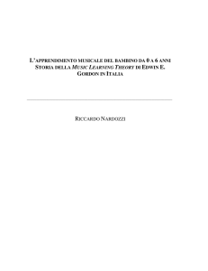 l`apprendimento musicale del bambino da 0 a 6 anni storia