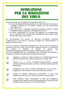 istruzioni per la rimozione del virus