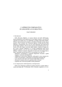 L`APPROCCIO COMPARATIVO IN LINGUISTICA E IN DIDATTICA