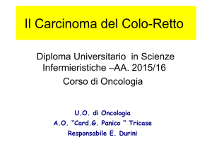 Tumore Colon Retto Scuola 2015 - Corso di Laurea in Infermieristica