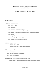 Vocabolario settoriale campo MTC scheda RA METALLI E