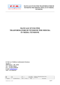 manuale d`uso per trasformatori di tensione per misura in