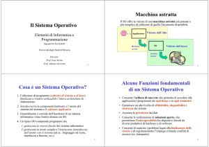 Il Sistema Operativo Macchina astratta Cosa è un Sistema Operativo