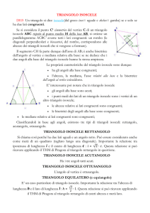 TRIANGOLO ISOSCELE DEF: Un triangolo si dice isoscele(dal