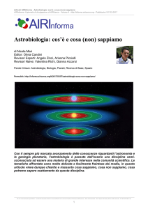 Astrobiologia: cos`è e cosa (non) sappiamo - AIRInforma