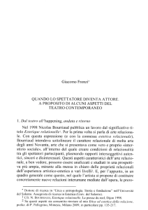 Giacomo Fronzi* QUANDO LO SPETTATORE DIVENTA ATTORE. A