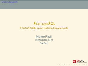 PostgreSQL come sistema transazionale