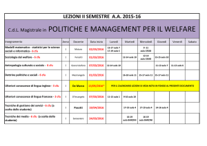 CdL Magistrale in POLITICHE E MANAGEMENT PER IL