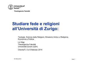 Studiare fede e religioni all`Università di Zurigo: