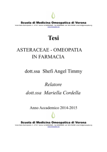 Asteracae: Omeopatia in Farmacia - Scuola di Medicina Omeopatica