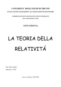 La teoria della Relatività