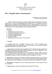 SOL - Anagrafe utenti e autenticazione