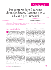 Per comprendere il carisma di un fondatore. Passione per la Chiesa