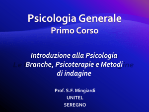 Introduzione alla Psicologia Branche, Psicoterapie e Metodi di