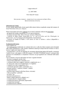 1 Lingua tedesca II aa 2007-2008 Prof. Elena Di Venosa Indicazioni