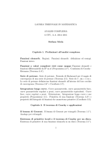 LAUREA TRIENNALE IN MATEMATICA ANALISI COMPLESSA 6