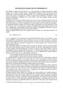 Richiami di teoria delle probabilità