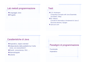 Lab metodi programmazione Testi Caratteristiche di Java Paradigmi
