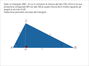 Dato un triangolo ABC, di cui si conosce la misura del lato CB=10cm