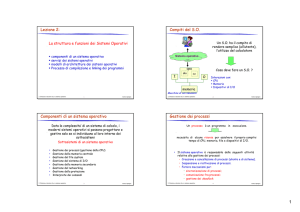 Lezione 2: Compiti del S.O. Componenti di un sistema operativo