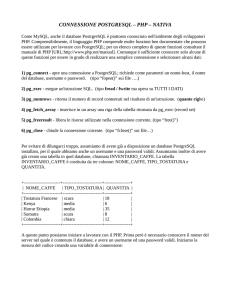 CONNESSIONE POSTGRESQL – PHP – NATIVA