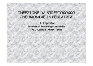 Infezione da streptococco pneumoniae in pediatria