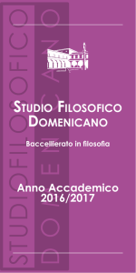Anno Accademico 2016/2017 - Studio Filosofico Domenicano