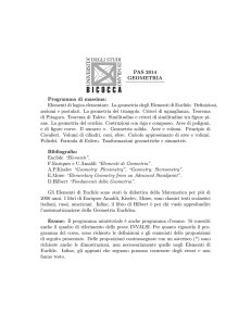 PAS 2014 GEOMETRIA Programma di massima: Elementi di logica