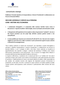 Welfare aziendale e servizi alla persona come motore dell`economia