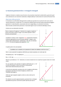 Una prima definizione delle funzioni goniometriche