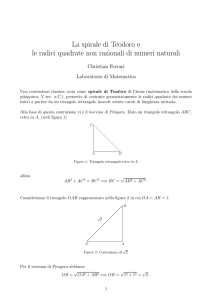 La spirale di Teodoro e le radici quadrate non razionali di numeri