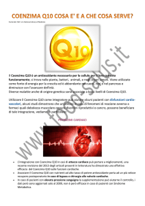 Il Coenzima Q10 è un antiossidante necessario per le cellule per il