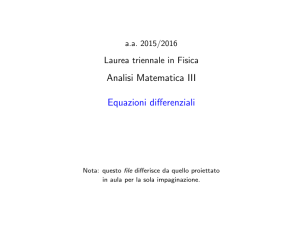 Equazioni differenziali - Dipartimento di Matematica