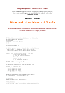 Discorrendo di socialismo e di filosofia