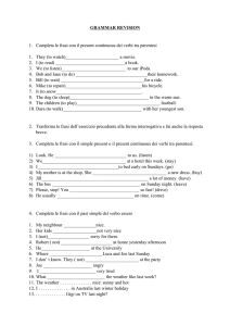 grammar revision - Istituto Comprensivo “Anagni Primo”