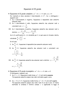 Equazioni di II grado