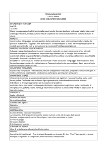PROGRAMMAZIONE CLASSE PRIMA ANNO SCOLASTOCO 2011