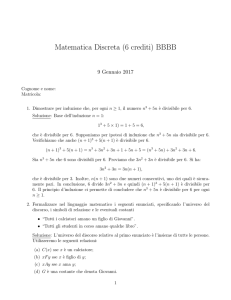 Matematica Discreta (6 crediti) BBBB