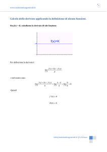 Calcolo della derivata mediante la definizione